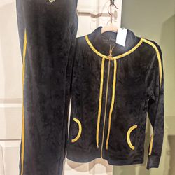 BCBGMaxAzria Black and Gold Tracksuit