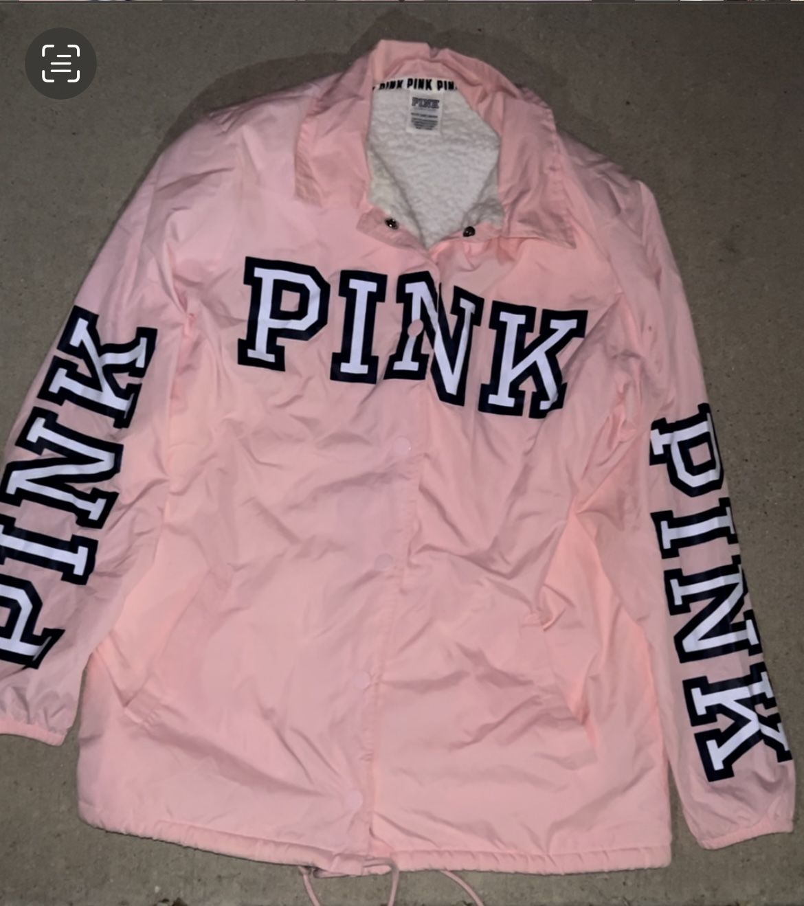 Woman’s Size Small; Victoria's Secret PINK Anorak Windbreaker Jacket Candy Pin