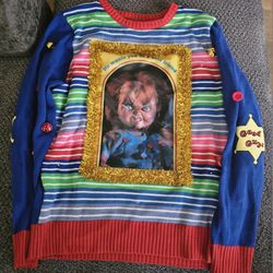 LIGHT UP HOLPGRAPHIC CHUCKY SWEATER (LARGE)