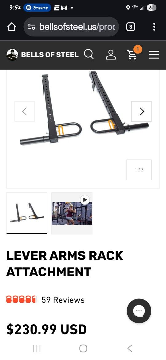 Bells Of Steel 2.3"x 2.3" Lever Arms