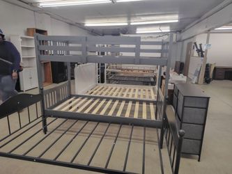 Dark grey twin bunk bed frame