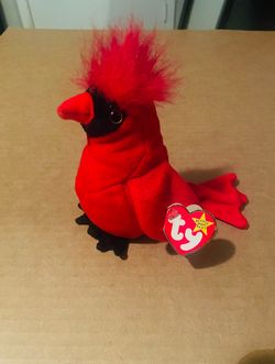 Mac The Cardinal TY Beanie Baby (With Errors) Original Retired