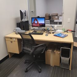 Executive Desk w/ Matching Filing Cabinet