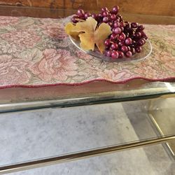 Mid-century Glass Table With Gold Frame