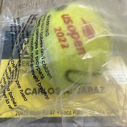 Carlos Alcaraz Signed Autograph 2022 US Open Tennis Ball