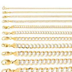 10k Diamond cut 26 Inch 8.5mm Two Tone Curb 37.5 Grams! Not Scrap!
