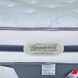 Full Size Simmons Beautyrest Mattress Set Box Spring & Bed Frame Optional 