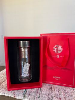 Premium Glass Tea Infuser Bottle with Gift Box & Bag – WAHYE | Loose Leaf Strainer | Luxury Gift Set