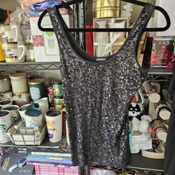Ladies Express Sequin Tank Top. Med