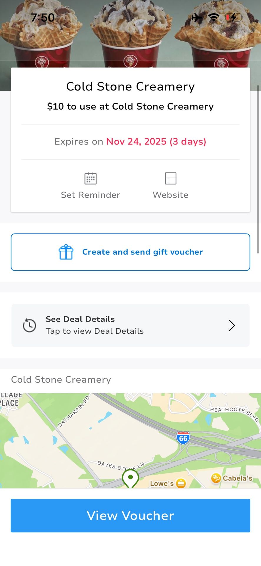 Free $10 Coldstone Voucher For Gainesville