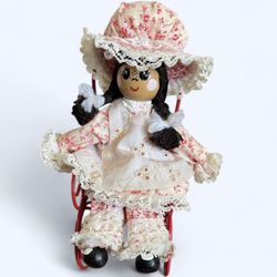 Vintage Handmade Folk Art Wooden Dolls