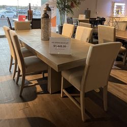 Beige Dining Table And 6 Chairs