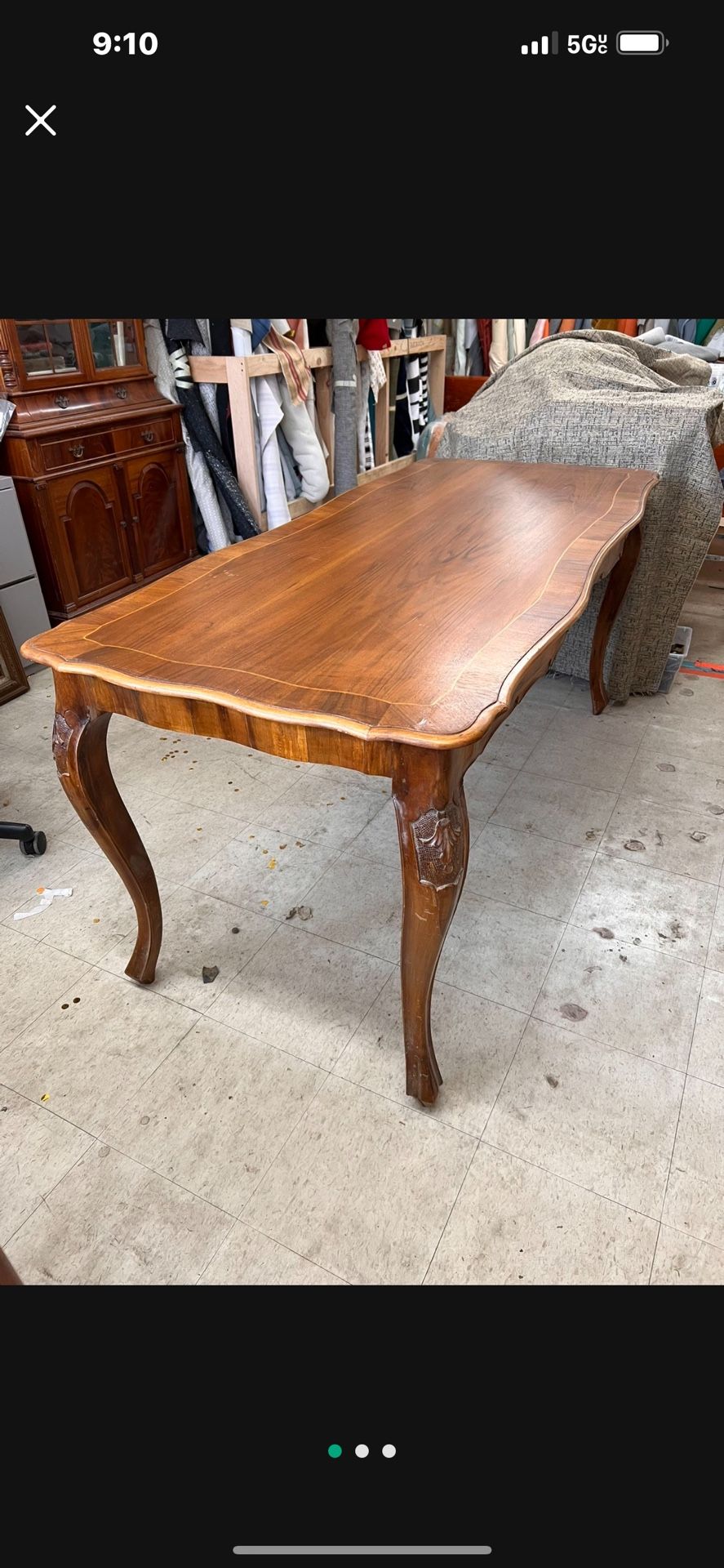 Italian Inlaid Walnut Desk $175