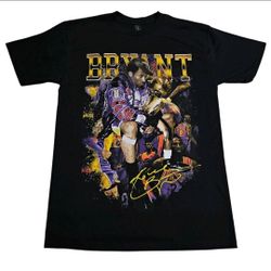 Kobe Bryant Championship Basketball Graphic T-shirt Size Medium Black