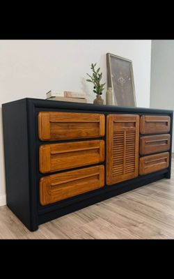 Professional Restored Dresser / Credenza By Dixie
 68”L x 19”W x 31.5”H