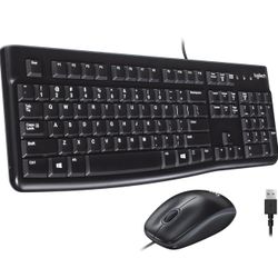 Logitech MK120 Wired Keyboard and Mouse Comb
