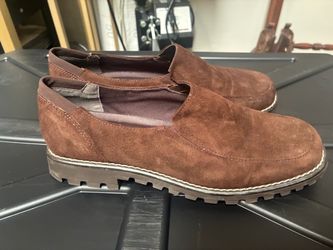 Brown Suede Slip-On Loafers