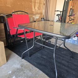 Tempered Glass Patio Table & 4 Chairs