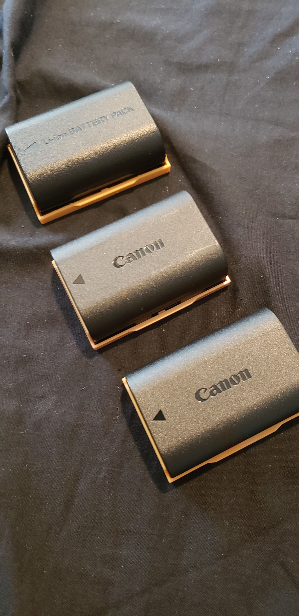 2 Canon LP-E6N batteries and 1 Watson Brand LP-E6N Battery for Canon with Canon LC-E6 battery charger
