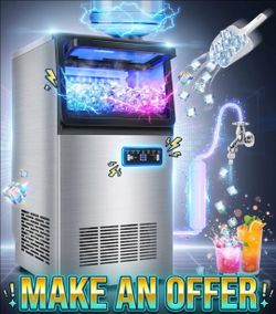 Commercial Ice Maker Machine 120Lbs/24H Stainless Steel Auto Clean w/ Scoop New in Box