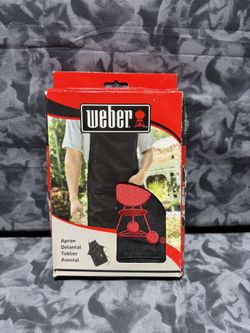 WEBER BBQ GRILL APRON Cook One Size Fits Most High Quality Black NIP Nice! NEW! 
