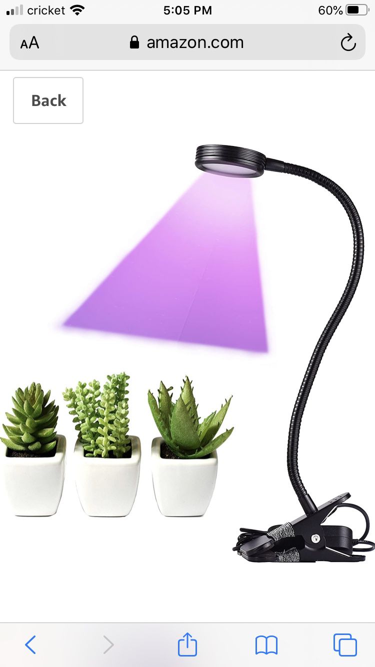 Grow your plants/herbs indoor: LED Grow Light 10W Full Spectrum 450nm 660nm Desk Plant Lamp Lihgts with 360° Flexible Gooseneck & Desk Clip-ons for H