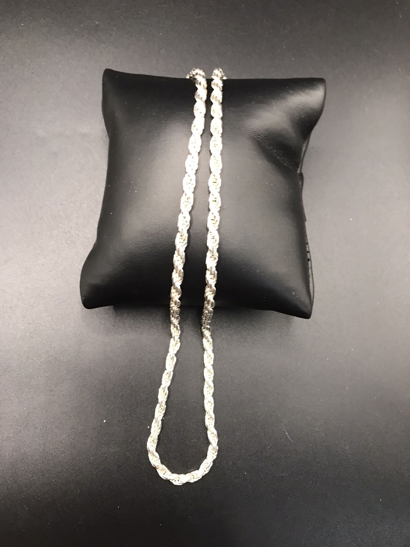 925 Sterling Silver Rope Chain Necklace Size 18”