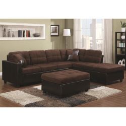 New dark brown microfiber sofa sectional