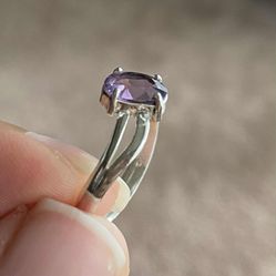 Handmade Beautiful Natural Amethyst Gemstone & Pure 925 Silver Ring 