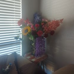 Vase With Faux Flowers 