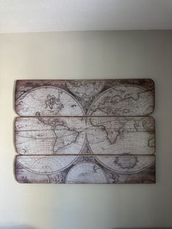 Vintage-Style World Map Wall Art