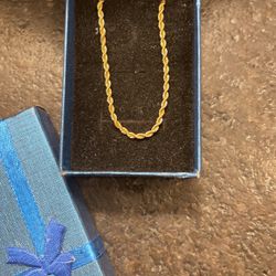 18” 14kt Yellow Gold Vermeil Rope Chain