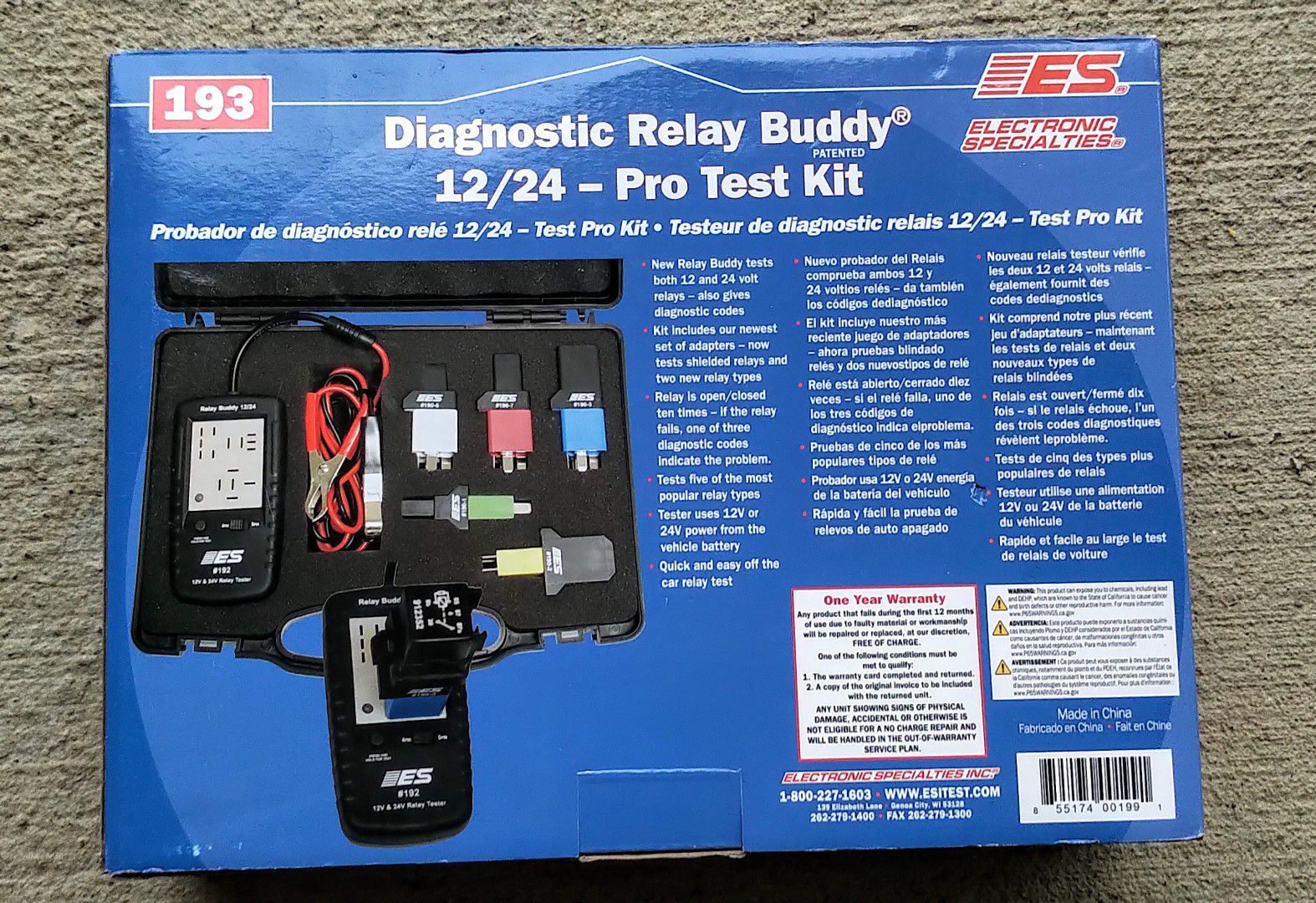 Electronic Specialties 193 Kit de test buddy pro pour relais de diagnostic  12/24 volts