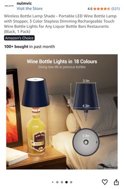 Bottle Lamp Shade - Portable LED Wine Bottle Lamp with Stopper