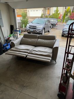 Electric leather recliner love seat