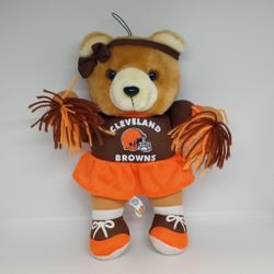 Vintage 1998 Good Stuff NFL CLEVELAND BROWNS Stuffed Plush Cheerleader Teddy Bear Toy