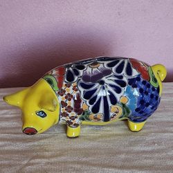 Mexican Talavera Pig PIGGY Bank Hand Painted 