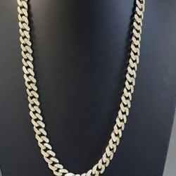 14k Gold Plated Stainless Steel ICED OUT CUBAN LINK