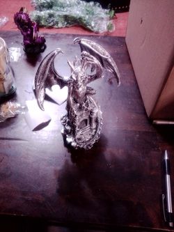 Silver Dragon Figurine Statue