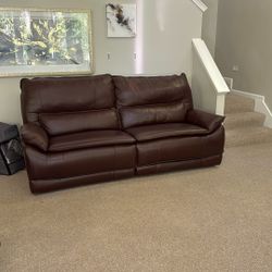 Dual Power Leather Reclining Oversized Chairs