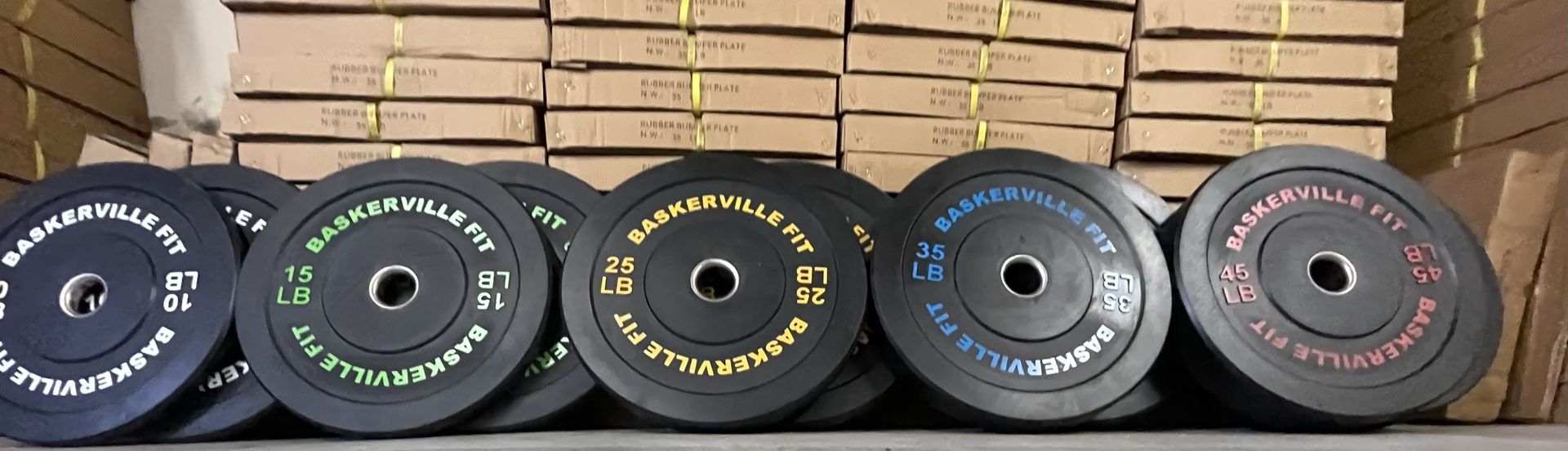 CrossFit Bumper plates Complete set 260lbs Brand New still in the box! 2 10lb 2 15lb 2 25lb 2 35lb 2 45lb 