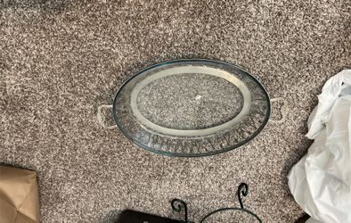 Glass And Steel Server Plate