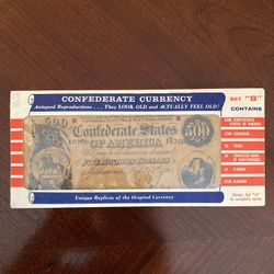 1970s Set “B” of Antiqued Confederate Currency Reproductions CSA TX TN LA FL AL