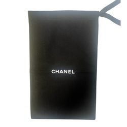 Chanel Dust Bag Black Logo Drawstring Luxury Storage Bag Authentic