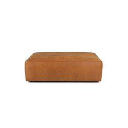 Cigar Tan Leather Ottoman