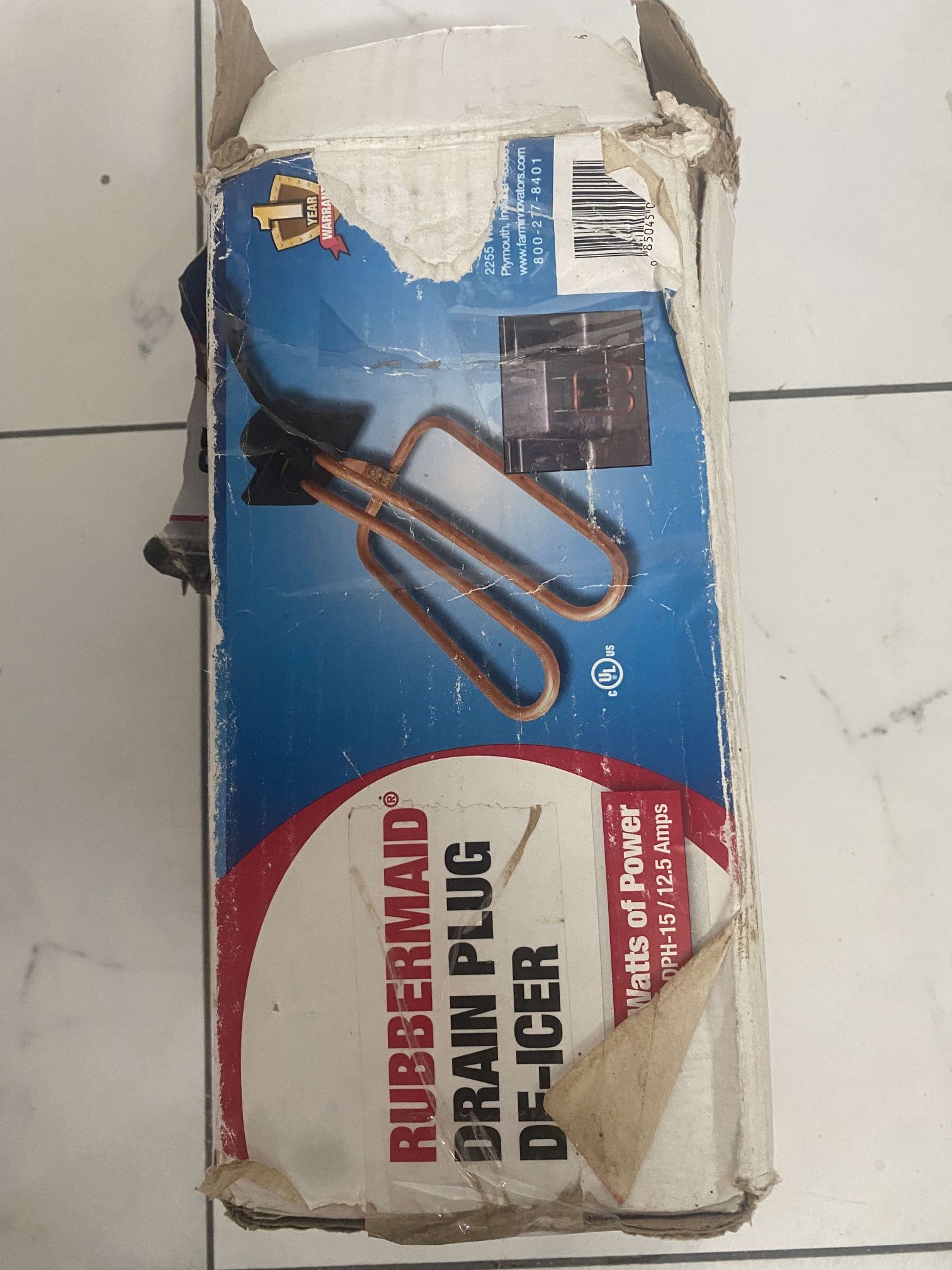 Farm Innovators Livestock Drain Plug De-Icer for Rubbermaid Tanks