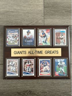 New York Giants All Time Greats wooden plaque. MO HOLD