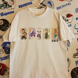 Vintage Vntg 1990s Spice Girls UK British Pop Music Singing Girl Group Tee Shirt