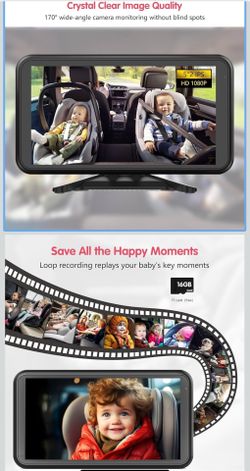 Crystal-Clear Baby Car Camera – 1080P Safety with Zoom & Recording