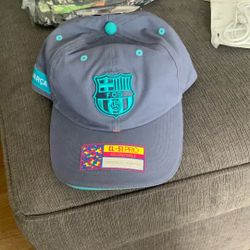Barcelona Soccer Club Fc Bamboo Blue Adjustable Hat Mens Hat Soccer Team New With Tags Fan Ink Adult